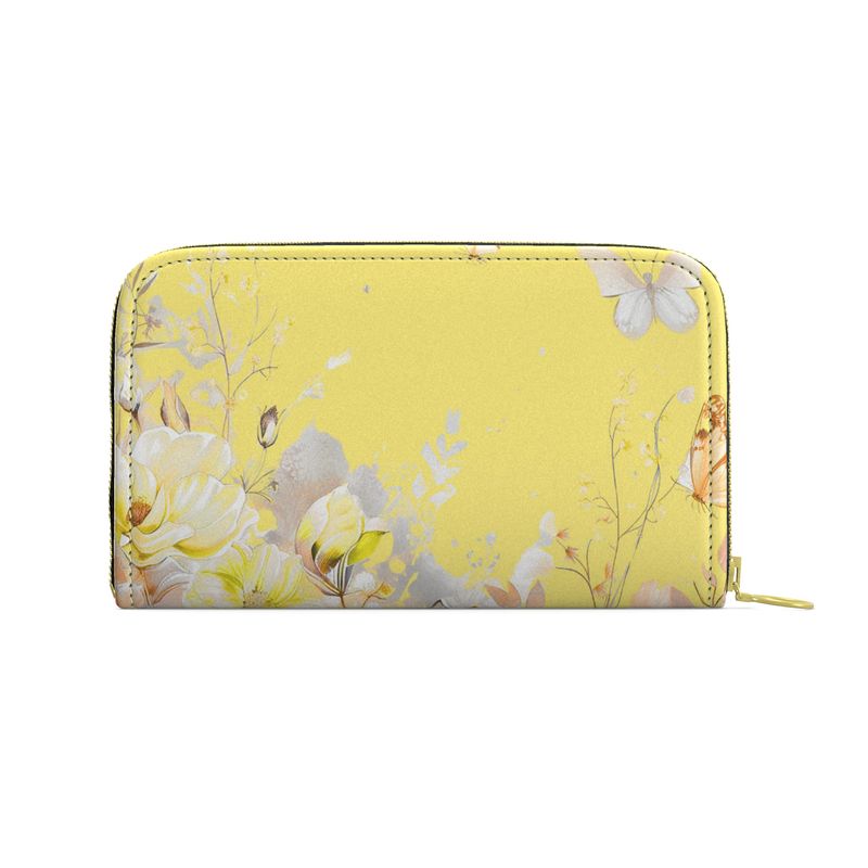 Canary Floral Leather Zip Wallet