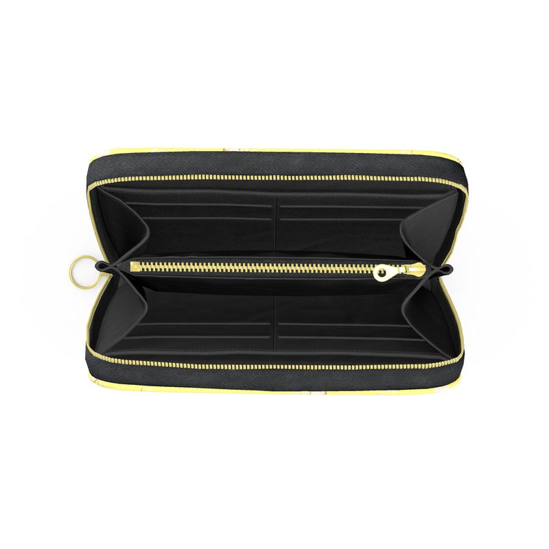 Canary Floral Leather Zip Wallet