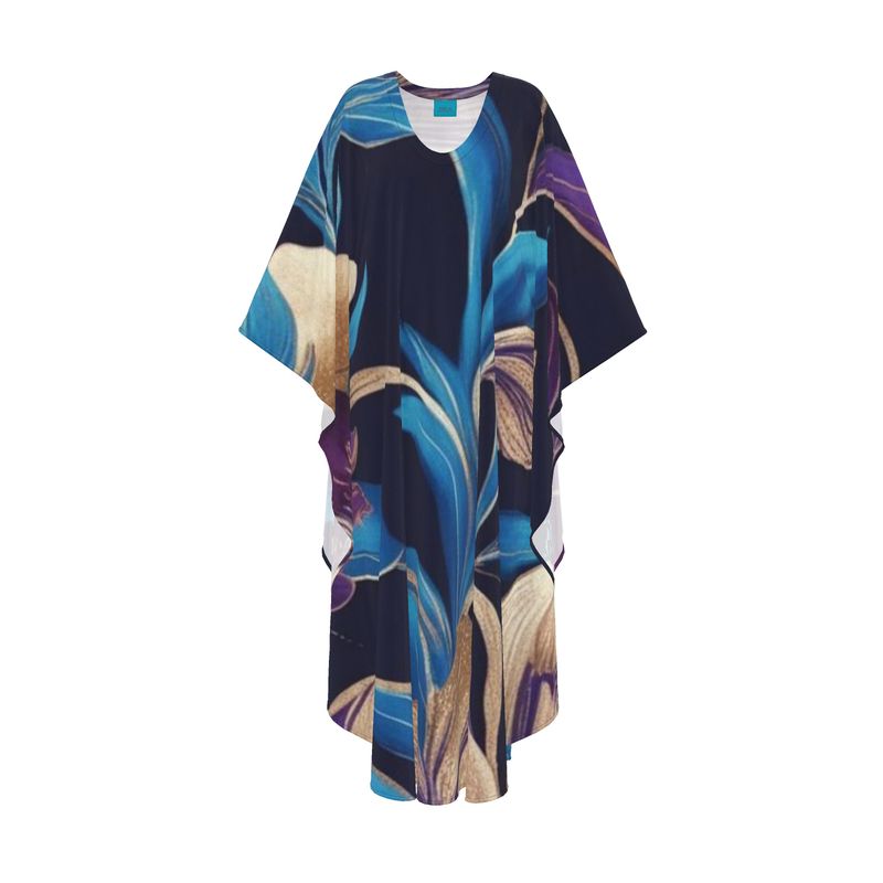 Purple/Blue Boho Floral Kaftan