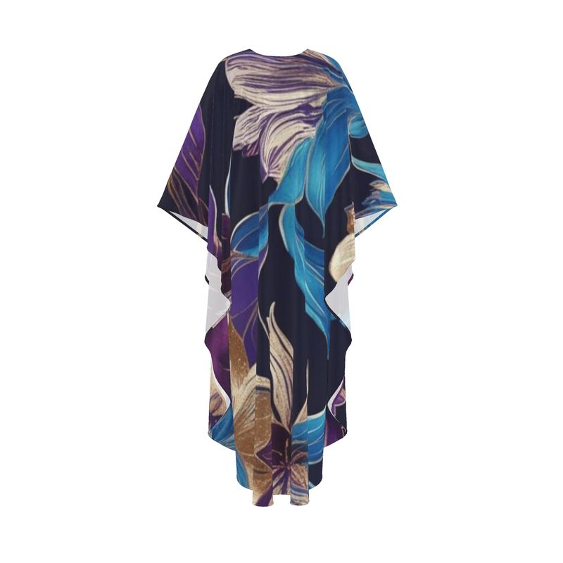 Purple/Blue Boho Floral Kaftan