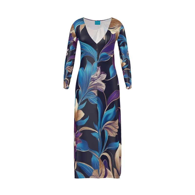 Purple/Blue Boho Floral Ladies Cardigan
