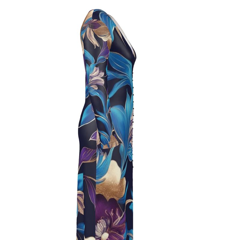 Purple/Blue Boho Floral Ladies Cardigan