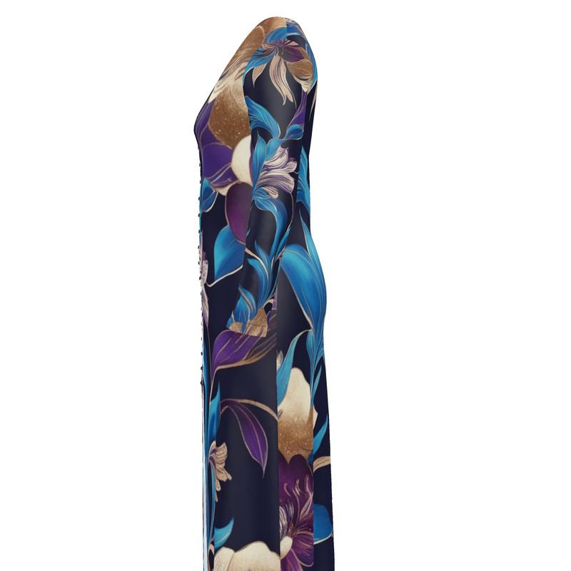 Purple/Blue Boho Floral Ladies Cardigan