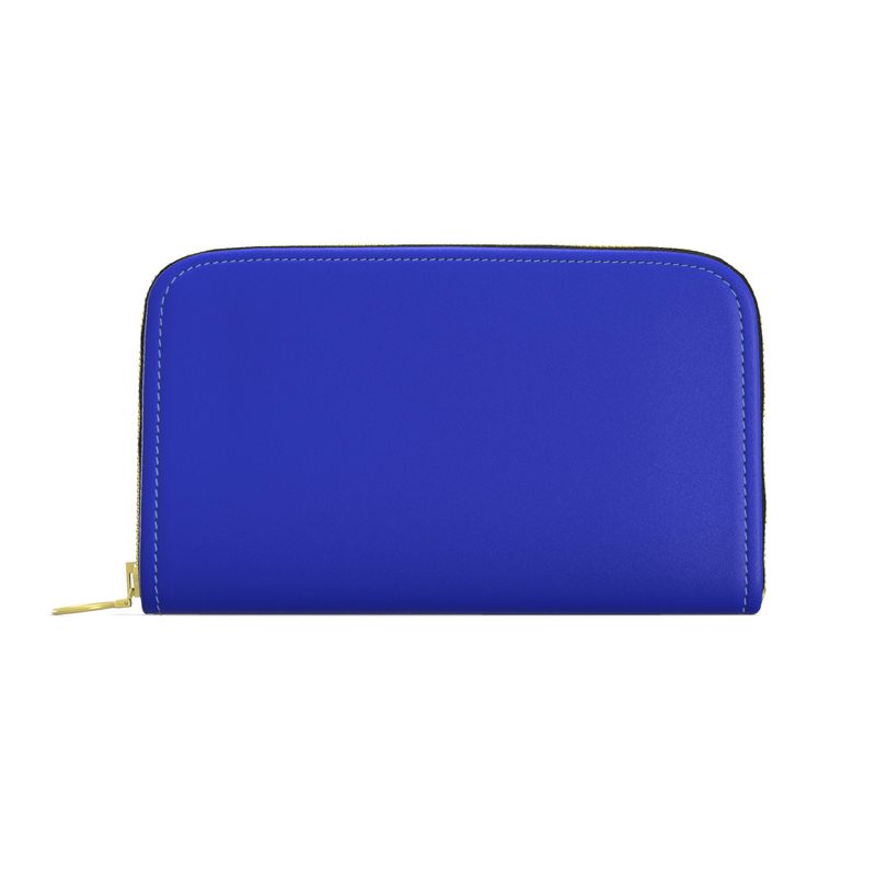 Cobalt Blue Leather Zip Wallet