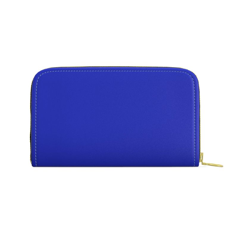 Cobalt Blue Leather Zip Wallet