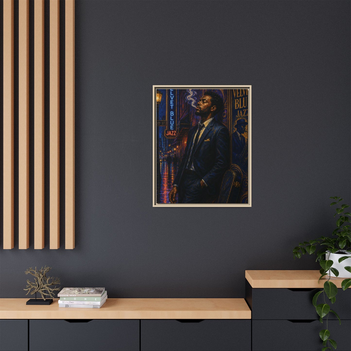 After the Gig Framed Retro Jazz Music Canvas Print
