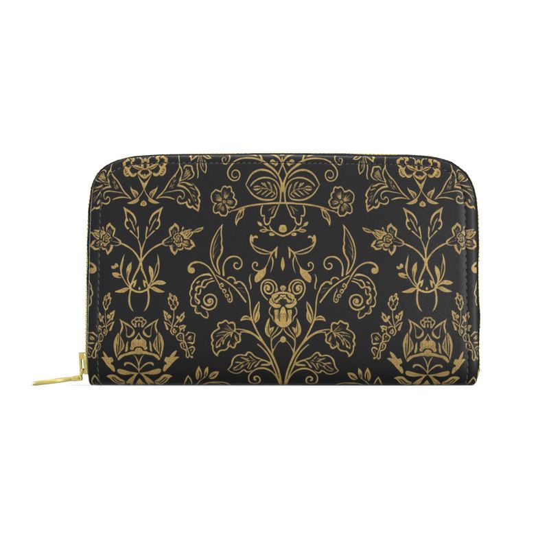 Midnight Filigree Leather Zip Wallet