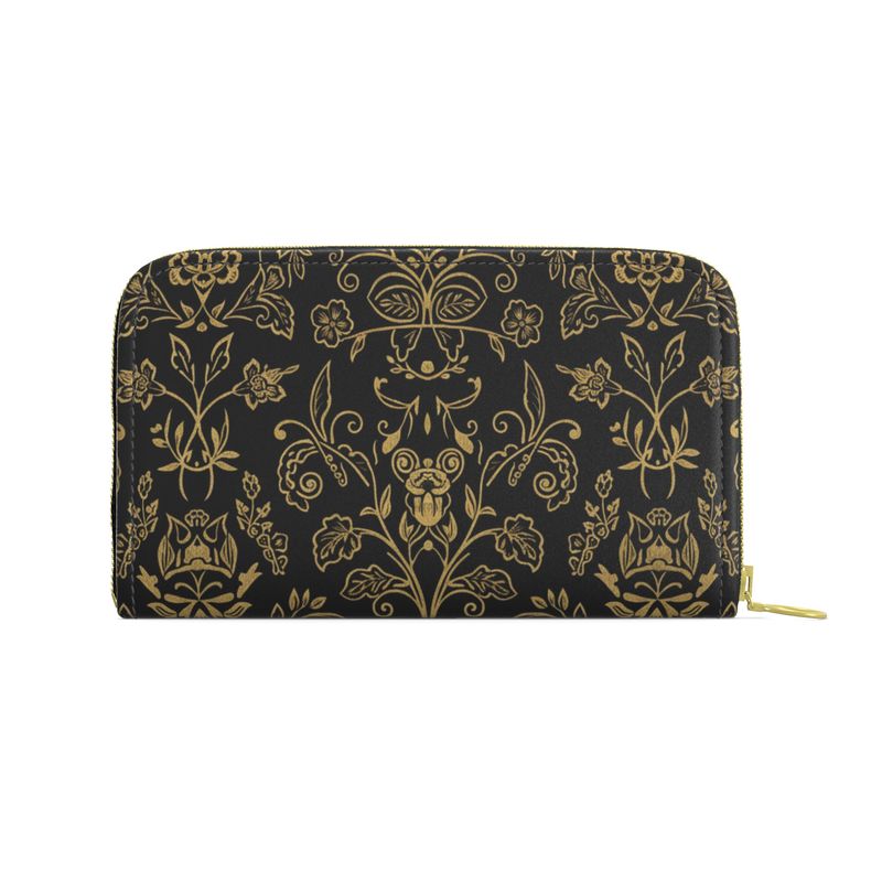 Midnight Filigree Leather Zip Wallet