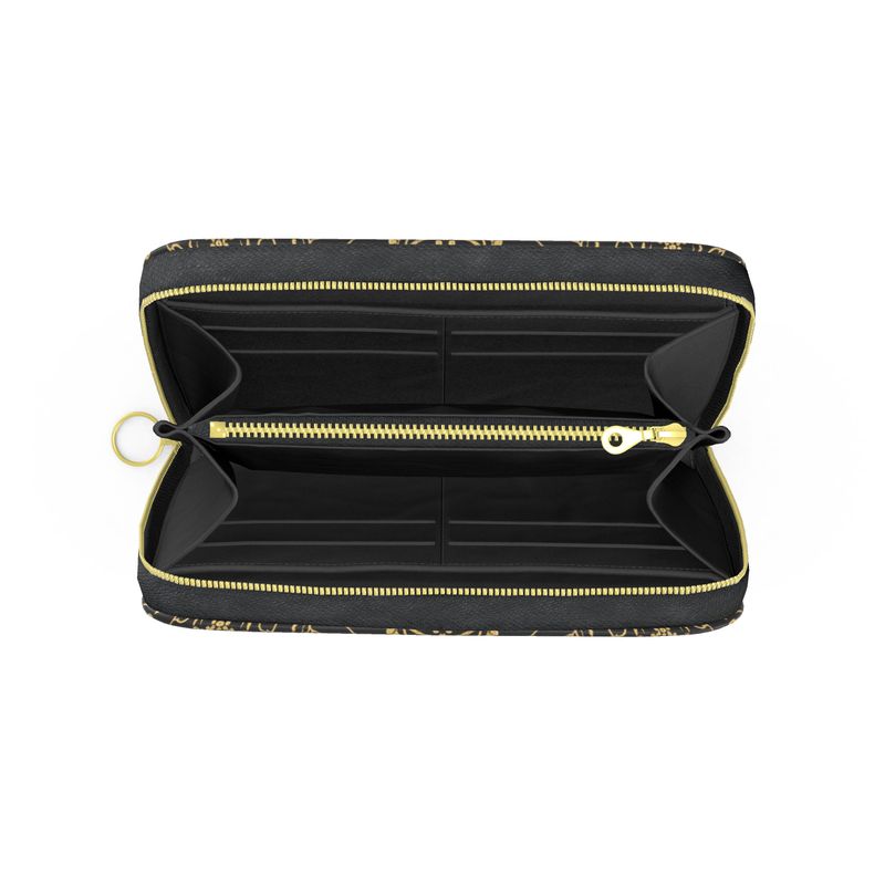 Midnight Filigree Leather Zip Wallet