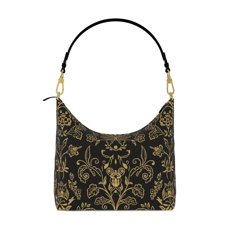 Midnight Filigree Square Hobo Bag