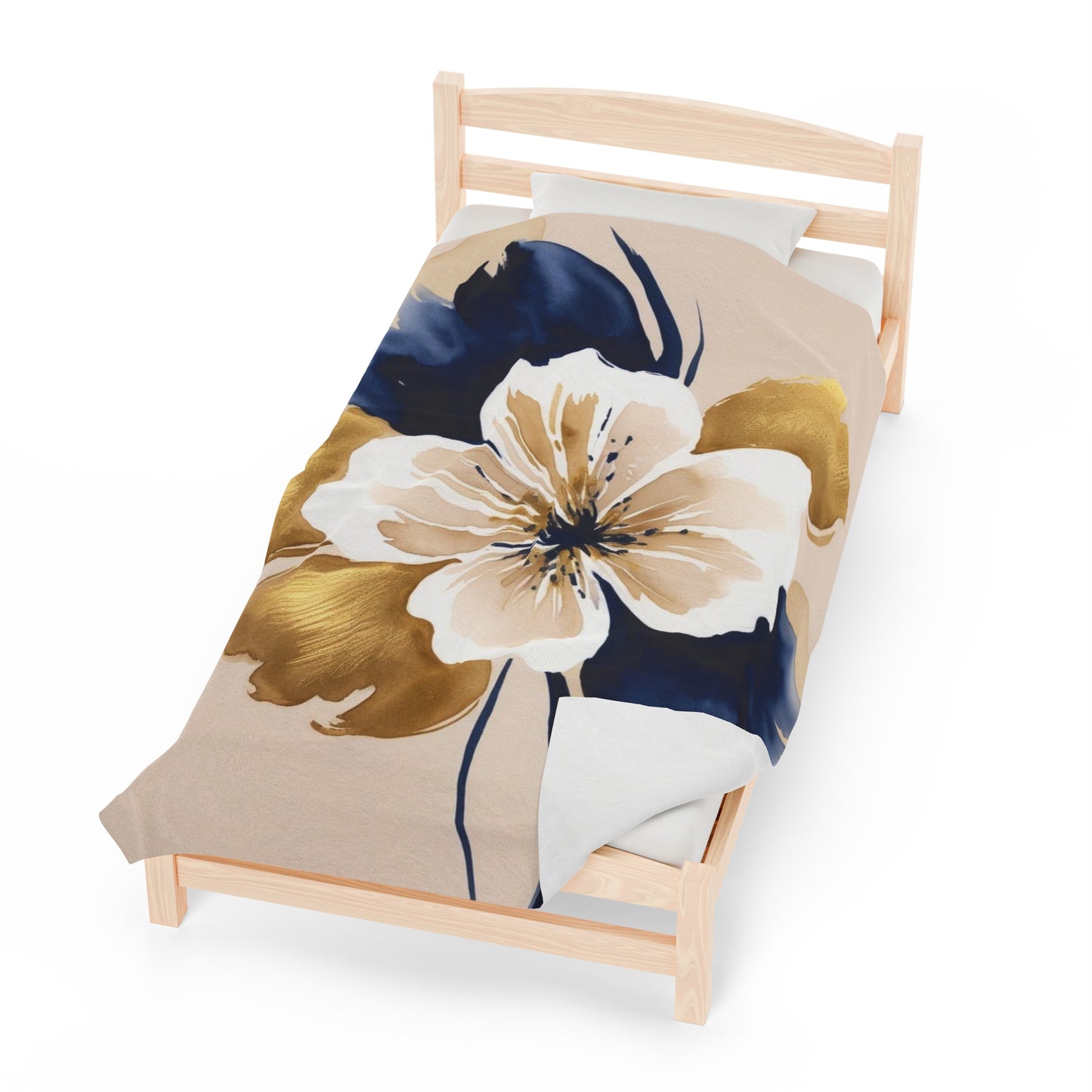 Abstract Floral Velveteen Plush Blanket