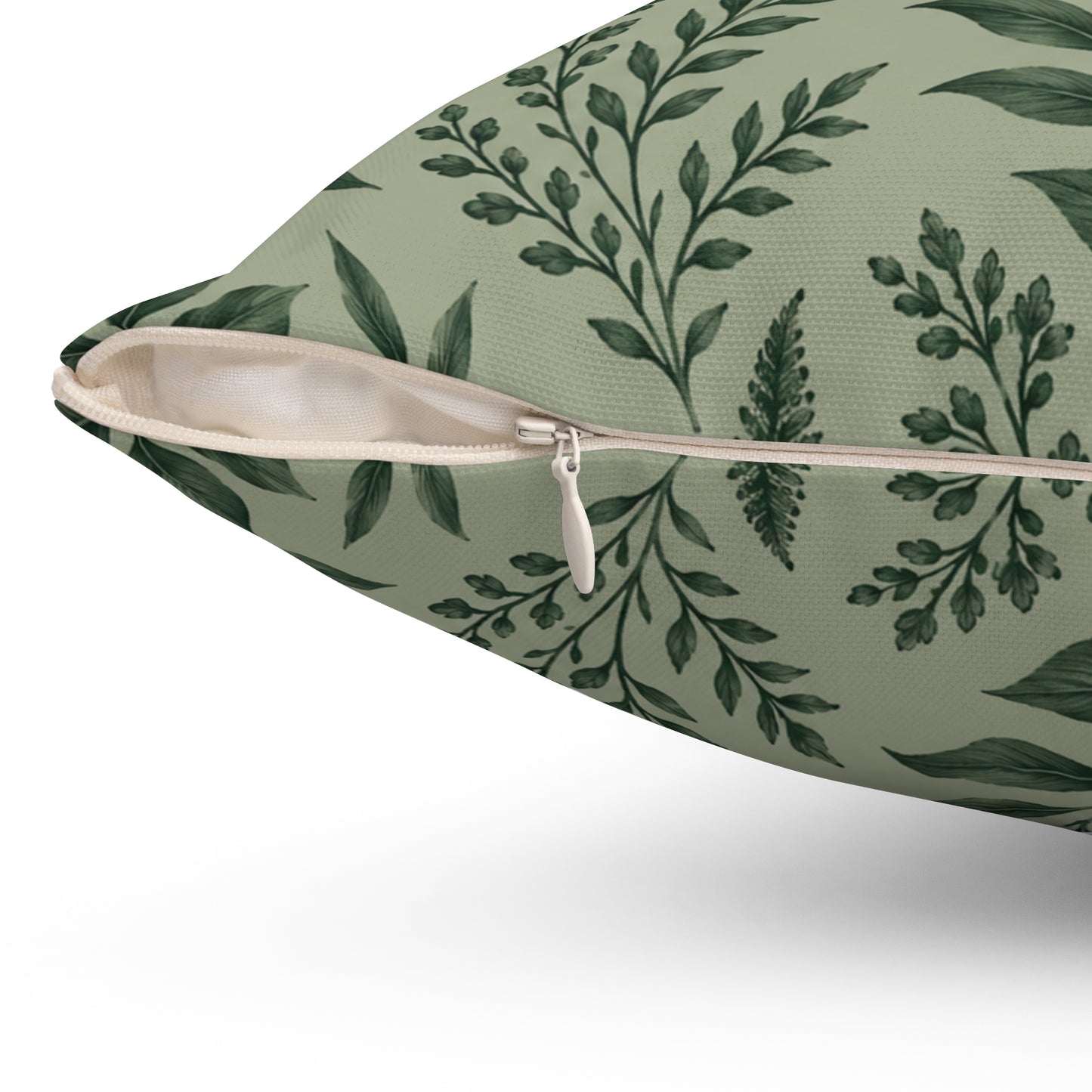 Botanical Green Leaf Throw Pillow – Decorative Cushion