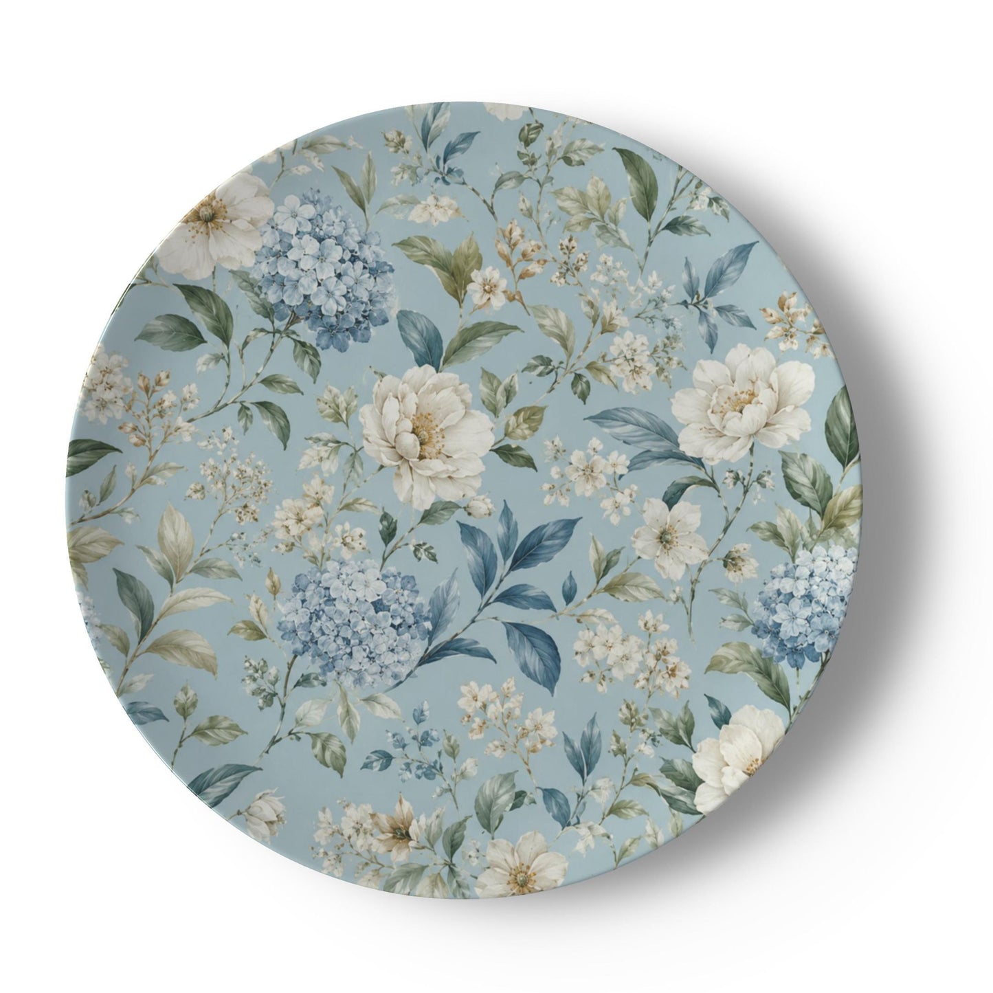 Blue Vintage Hydrangea & Peony China Plates