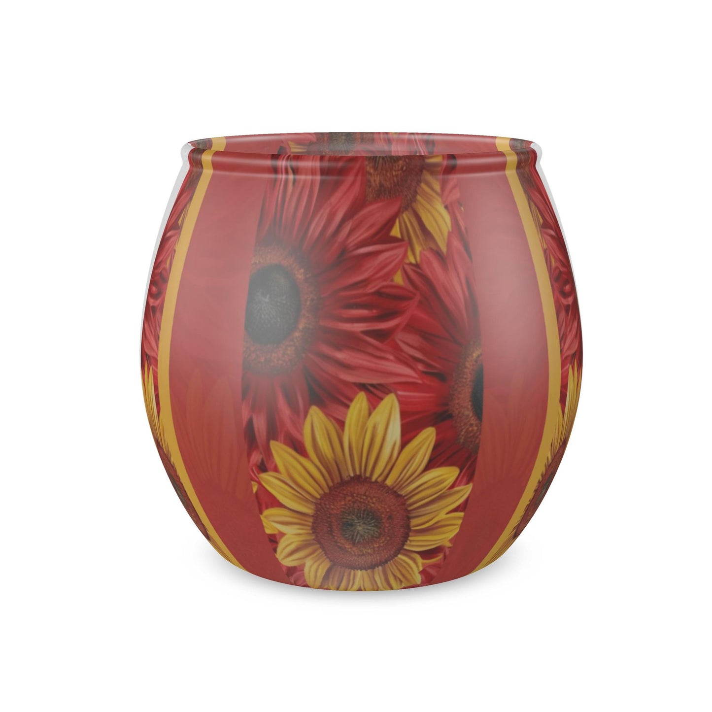 Crimson Gold Glass Tealight Candle Holder