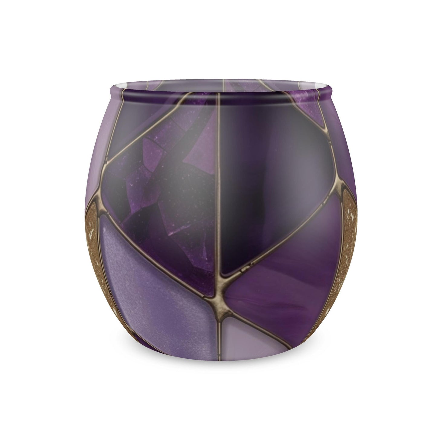 Amethyst Mosaic Glass Tealight Candle Holder