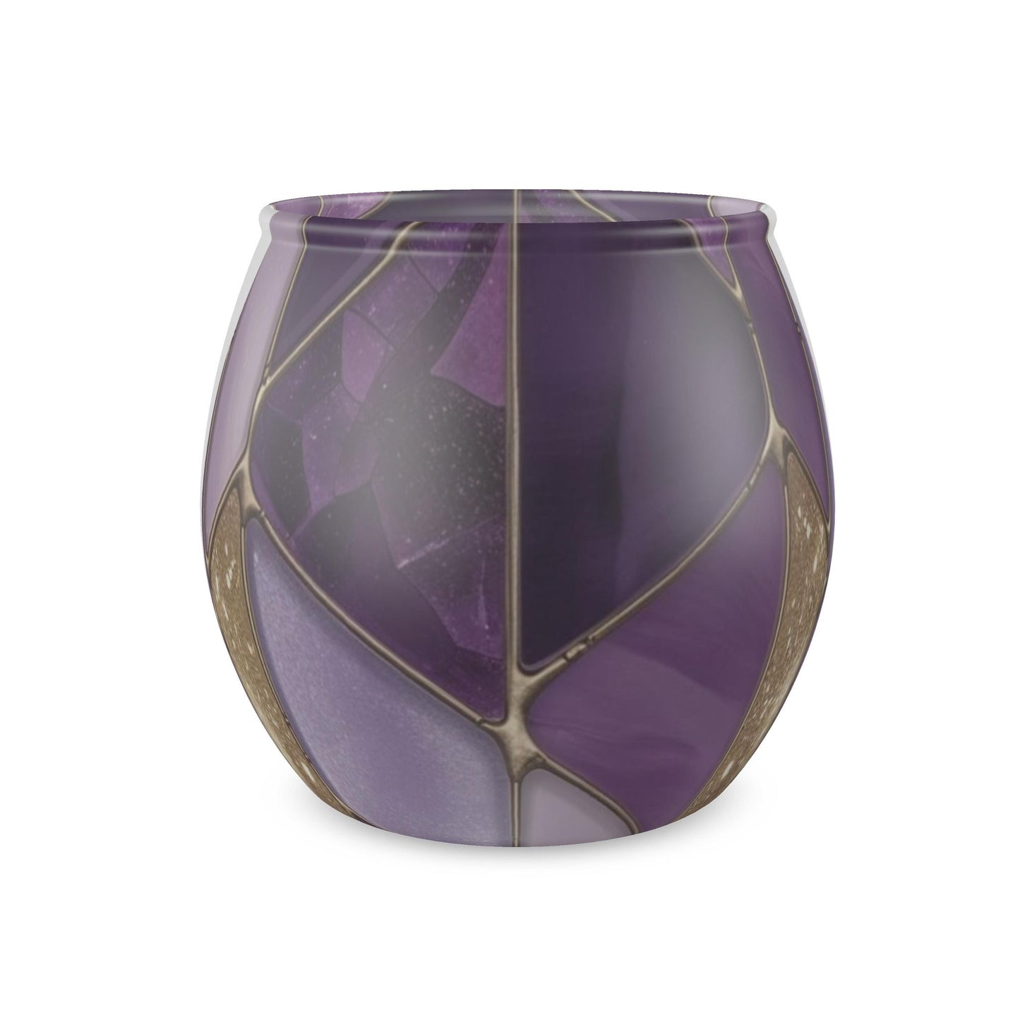 Amethyst Mosaic Glass Tealight Candle Holder