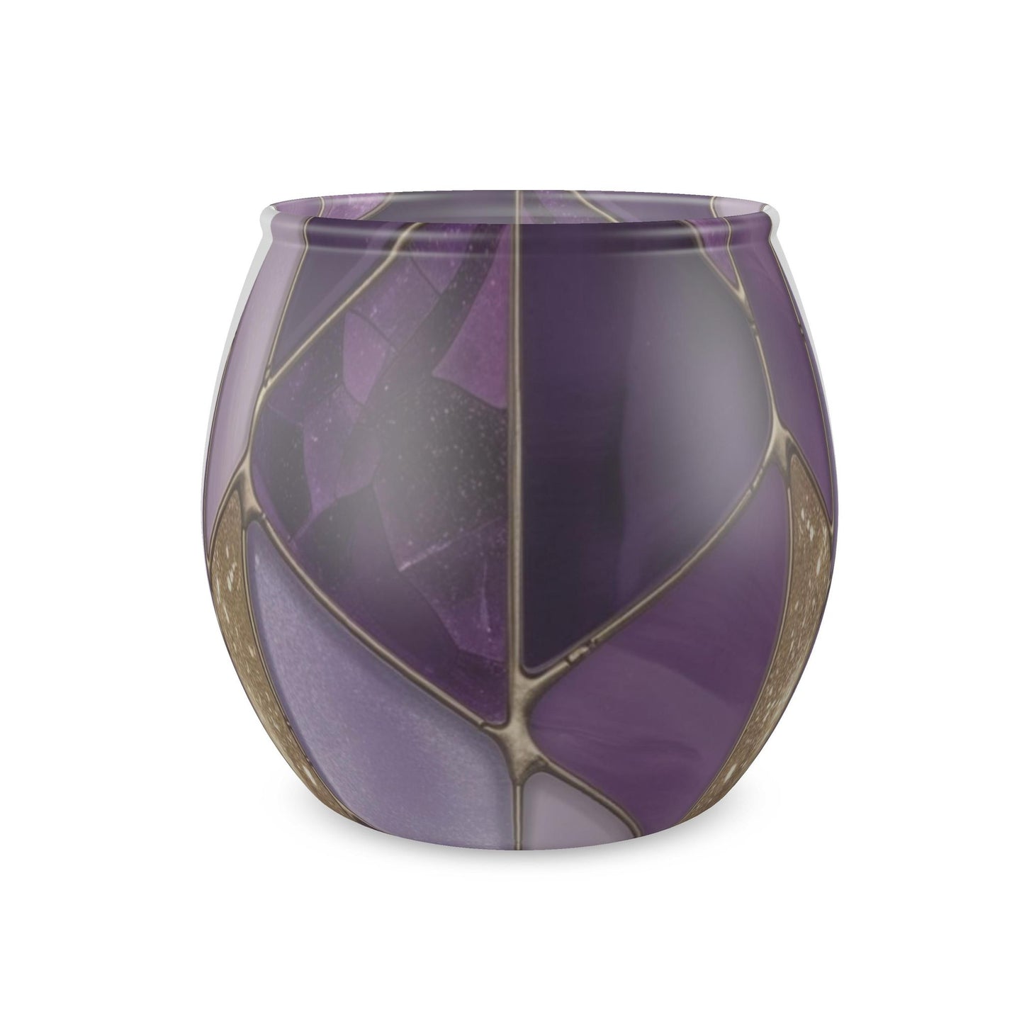 Amethyst Mosaic Glass Tealight Candle Holder
