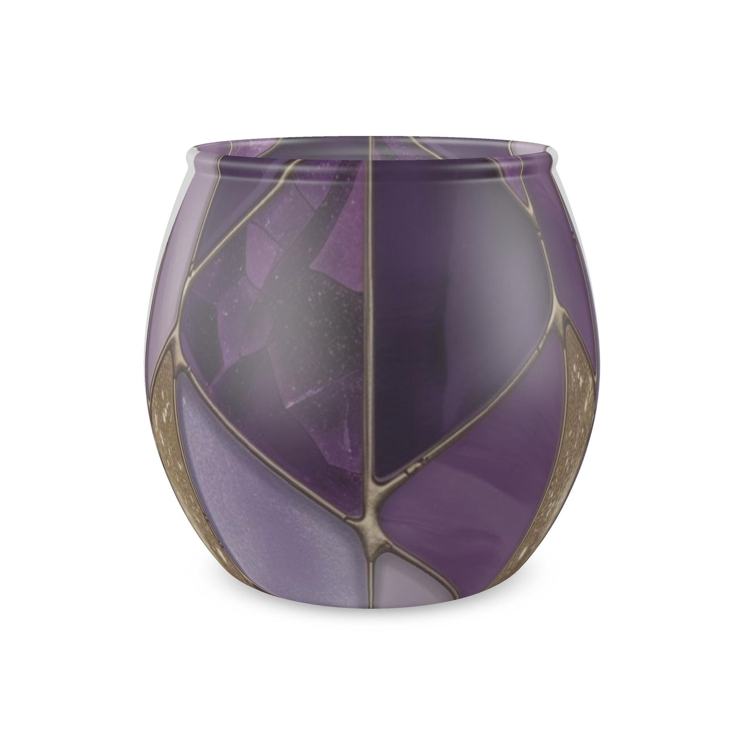Amethyst Mosaic Glass Tealight Candle Holder