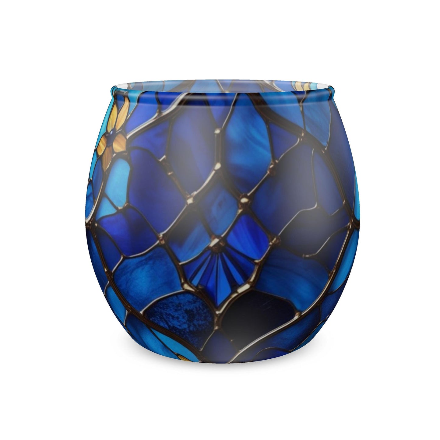 Sapphire Radiance Glass Tealight Candle Holder