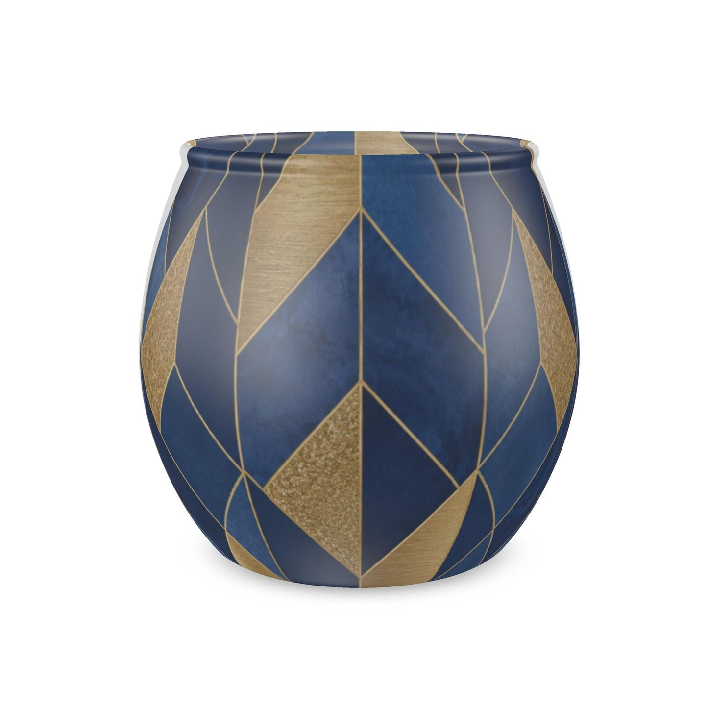 Sapphire Symmetry Glass Tealight Candle Holder