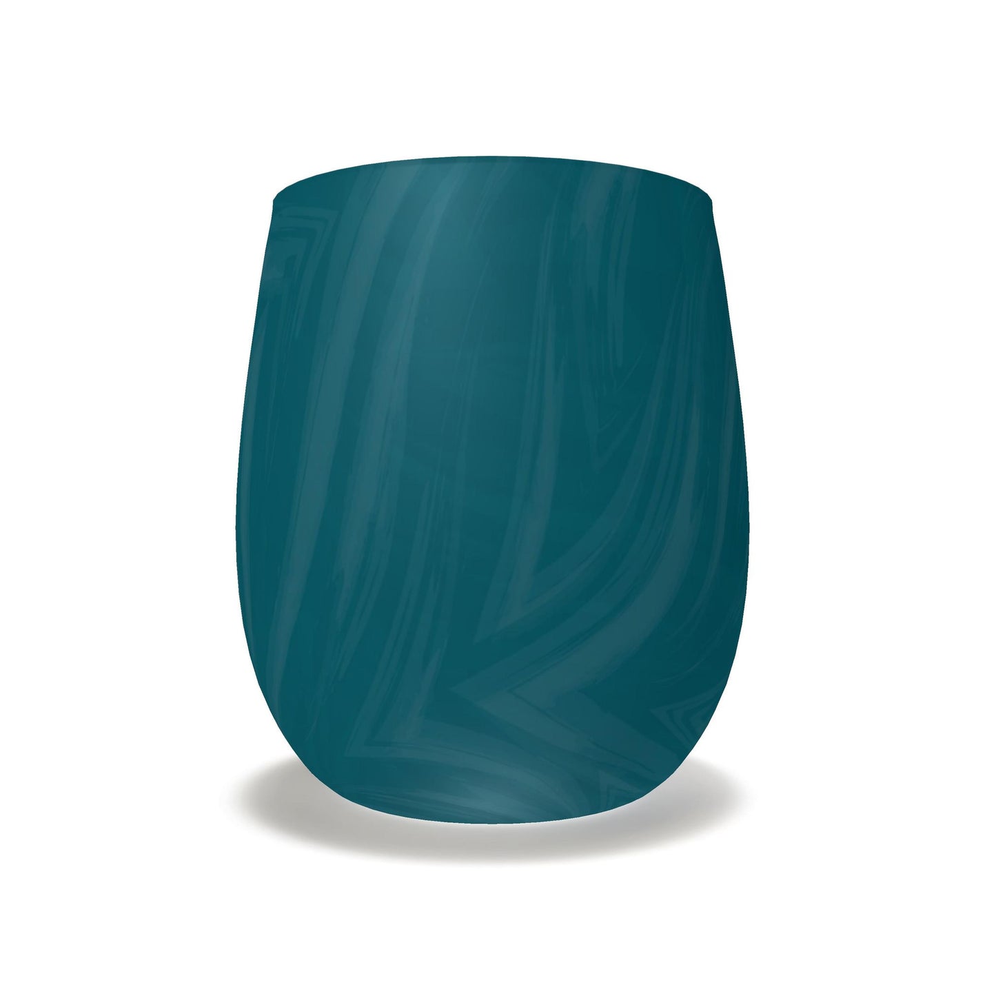 Teal Wave Water Glass