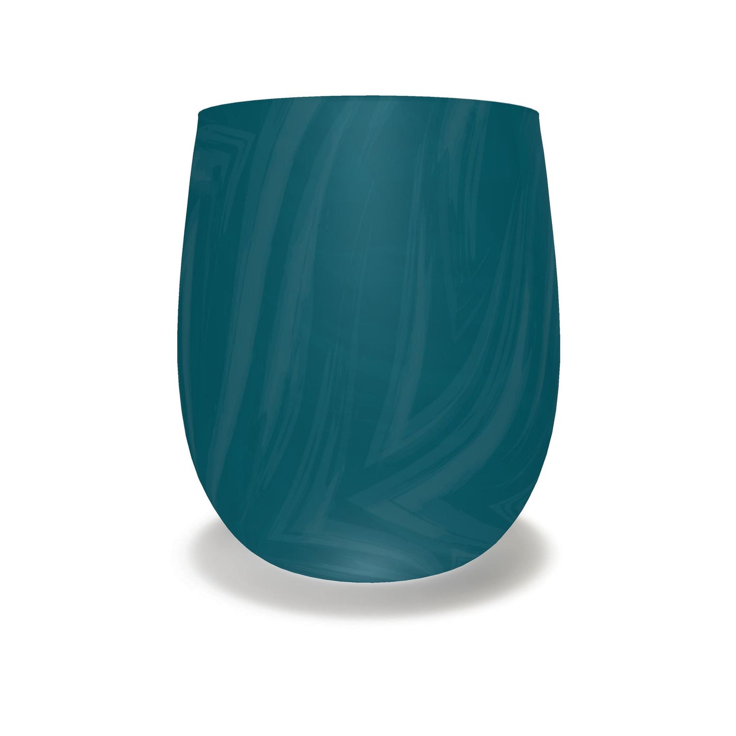 Teal Wave Water Glass