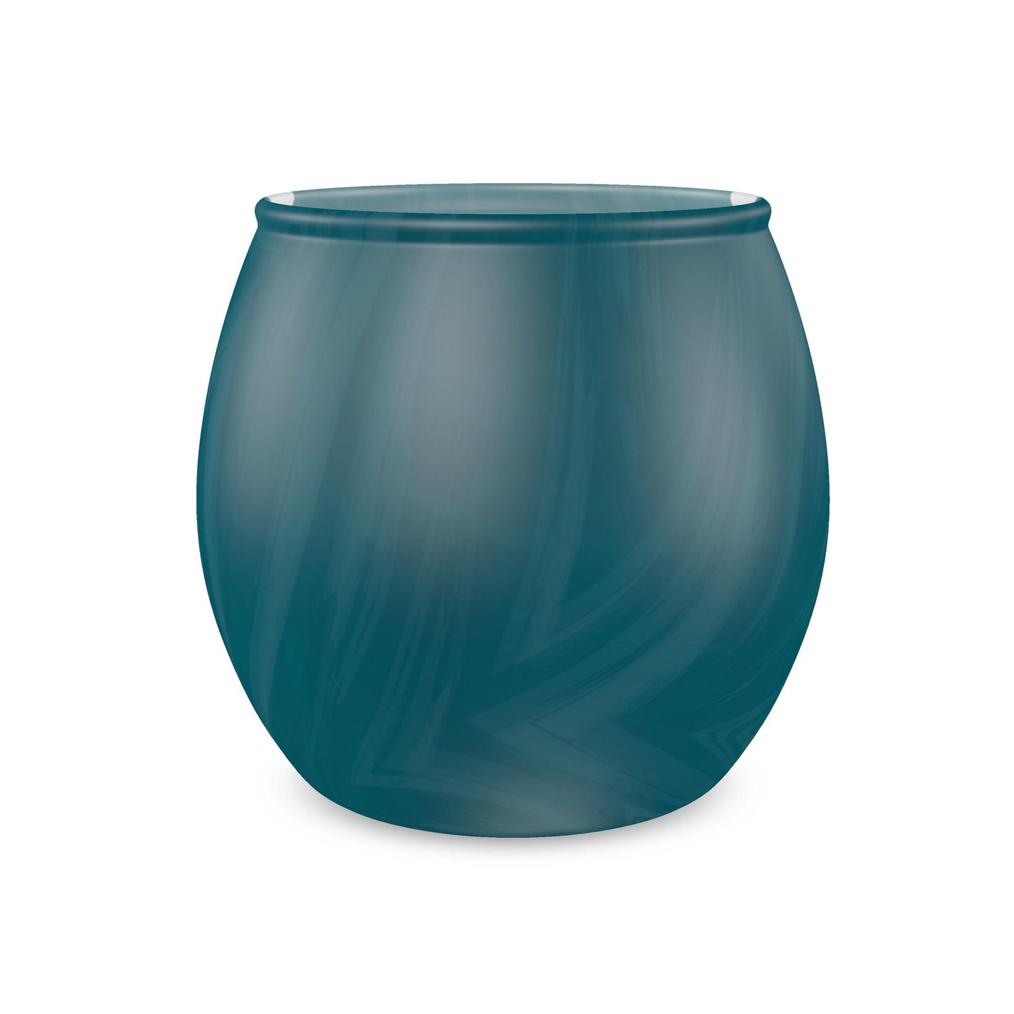Teal Wave Glass Tealight Candle Holder