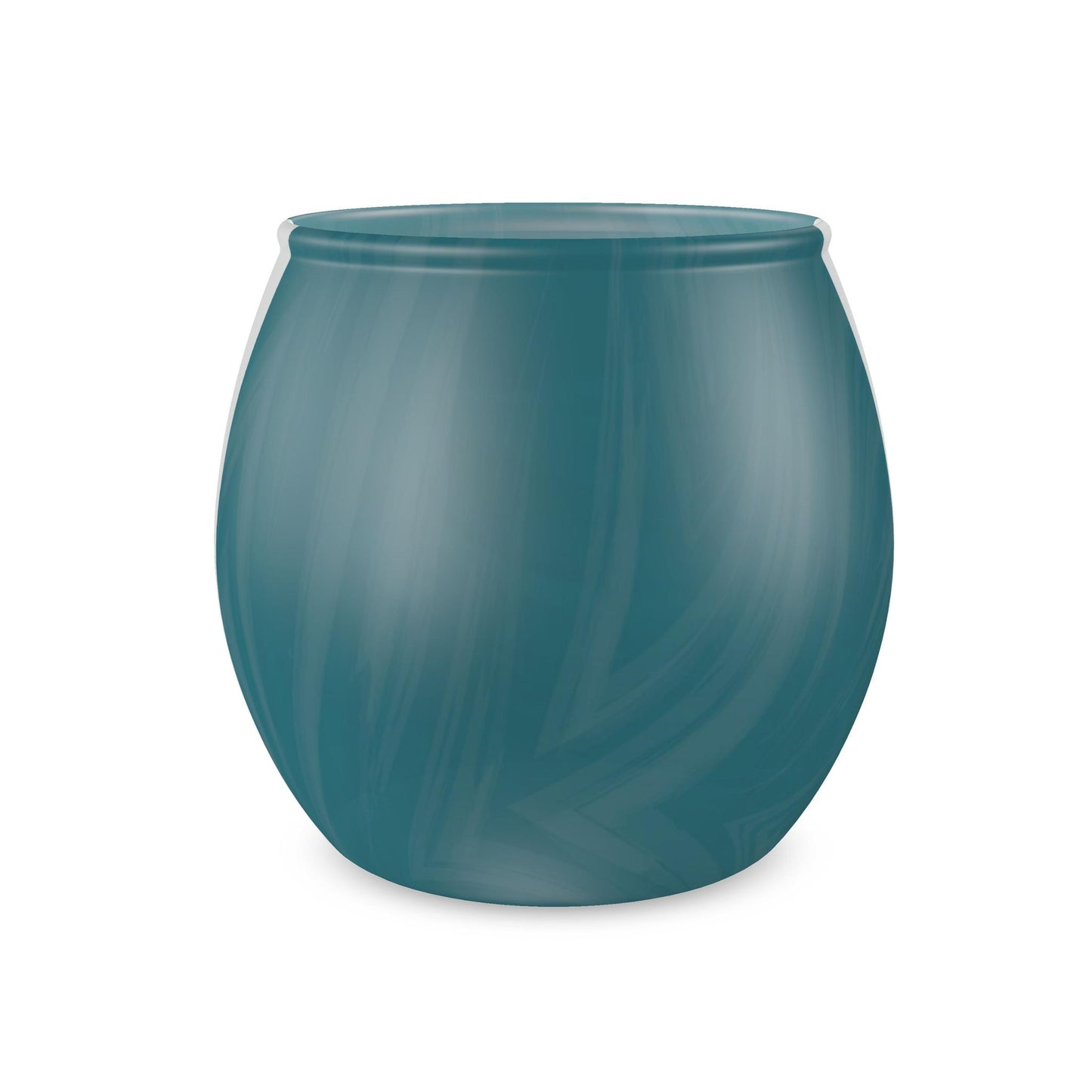 Teal Wave Glass Tealight Candle Holder
