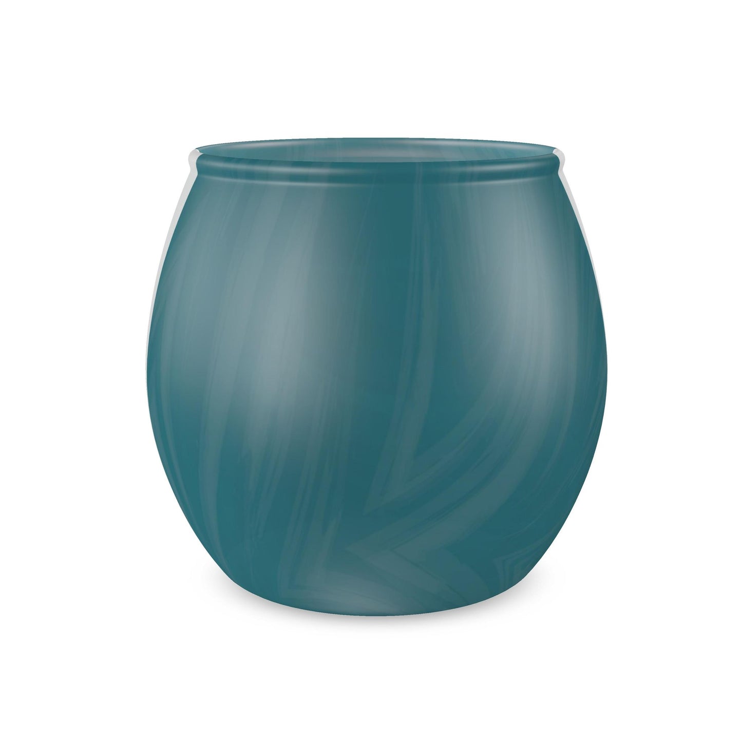 Teal Wave Glass Tealight Candle Holder