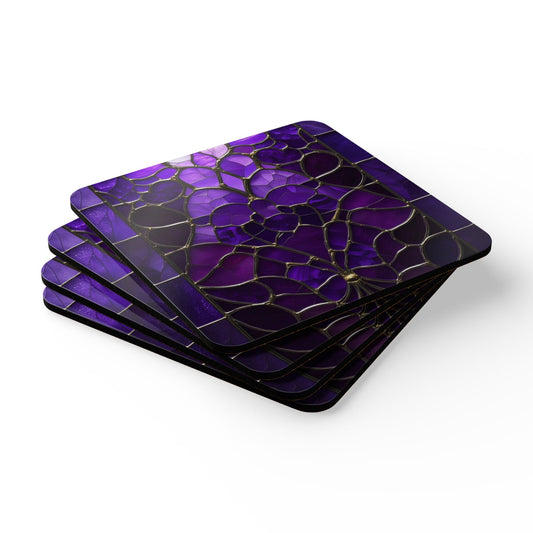 Violet Royale Corkwood Coaster Set
