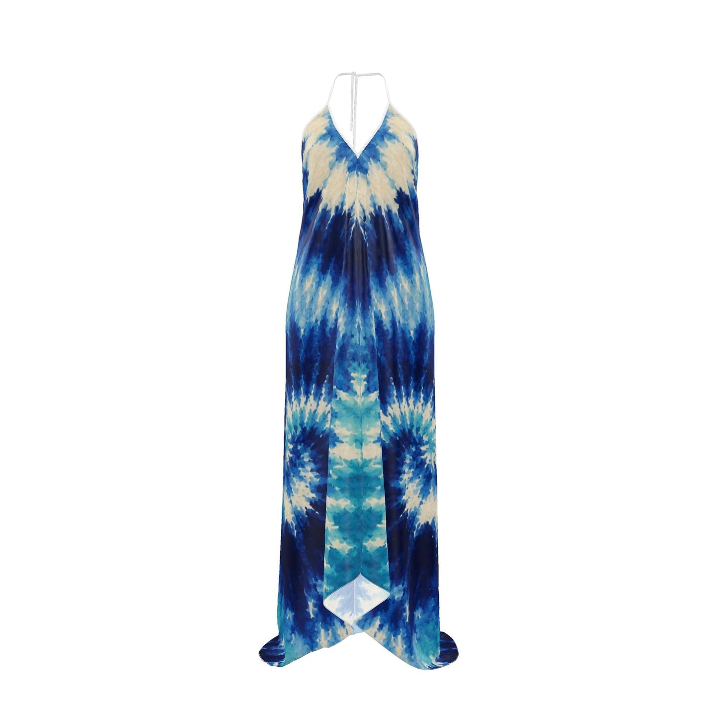 Blue/Aqua Flow Halterneck backless dress