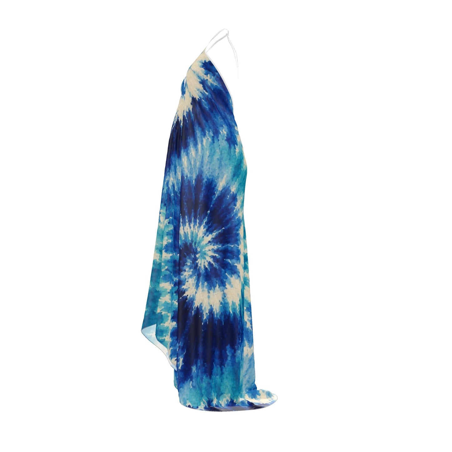 Blue/Aqua Flow Halterneck backless dress
