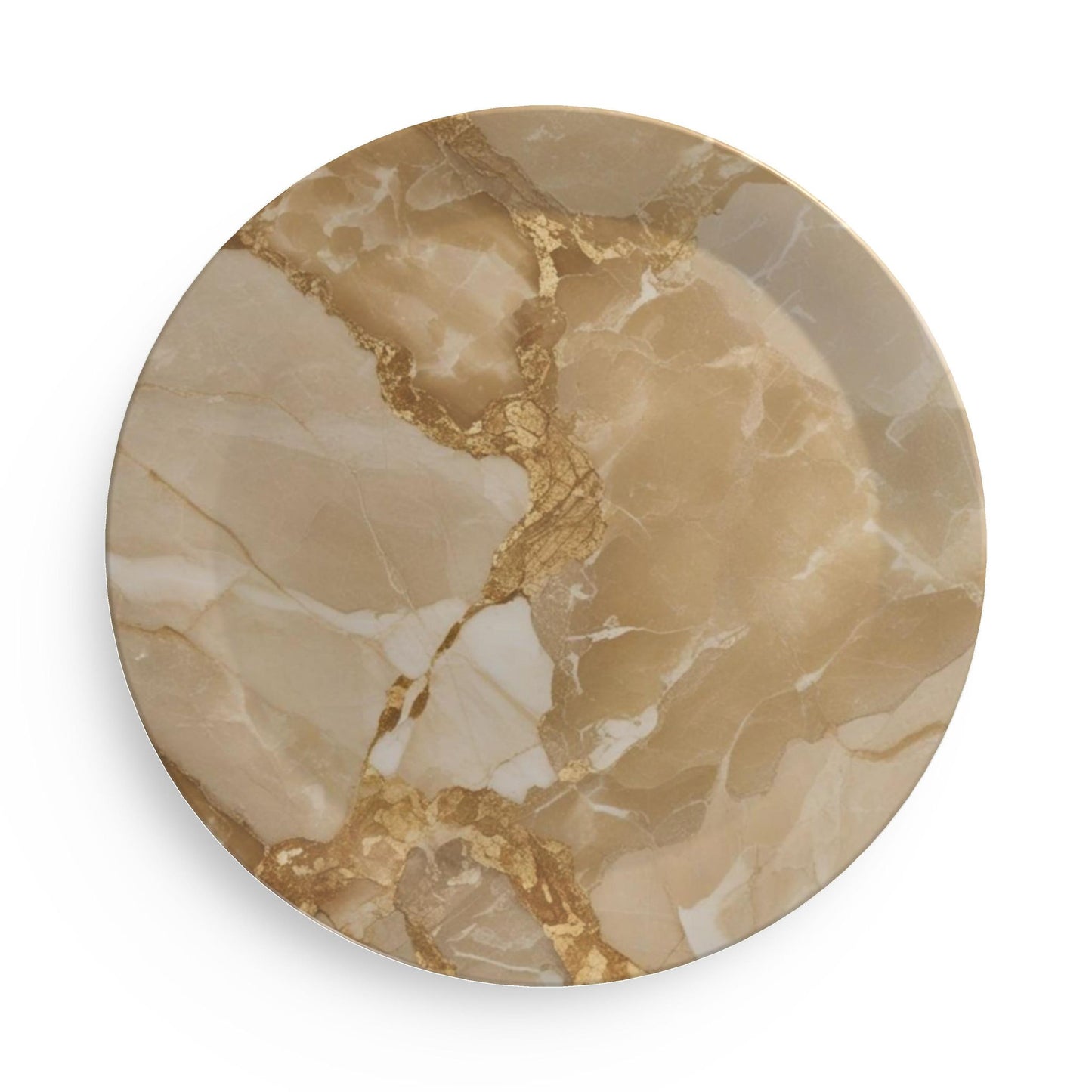 Golden Mirage Faux Marble Party Plates