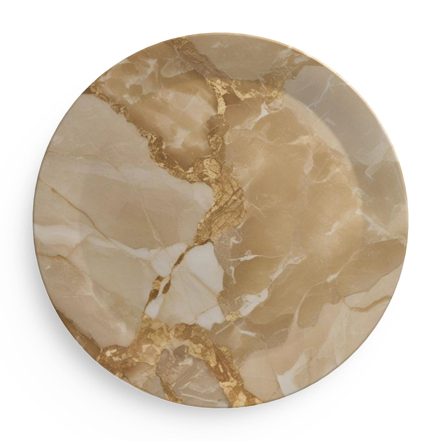 Golden Mirage Faux Marble Party Plates