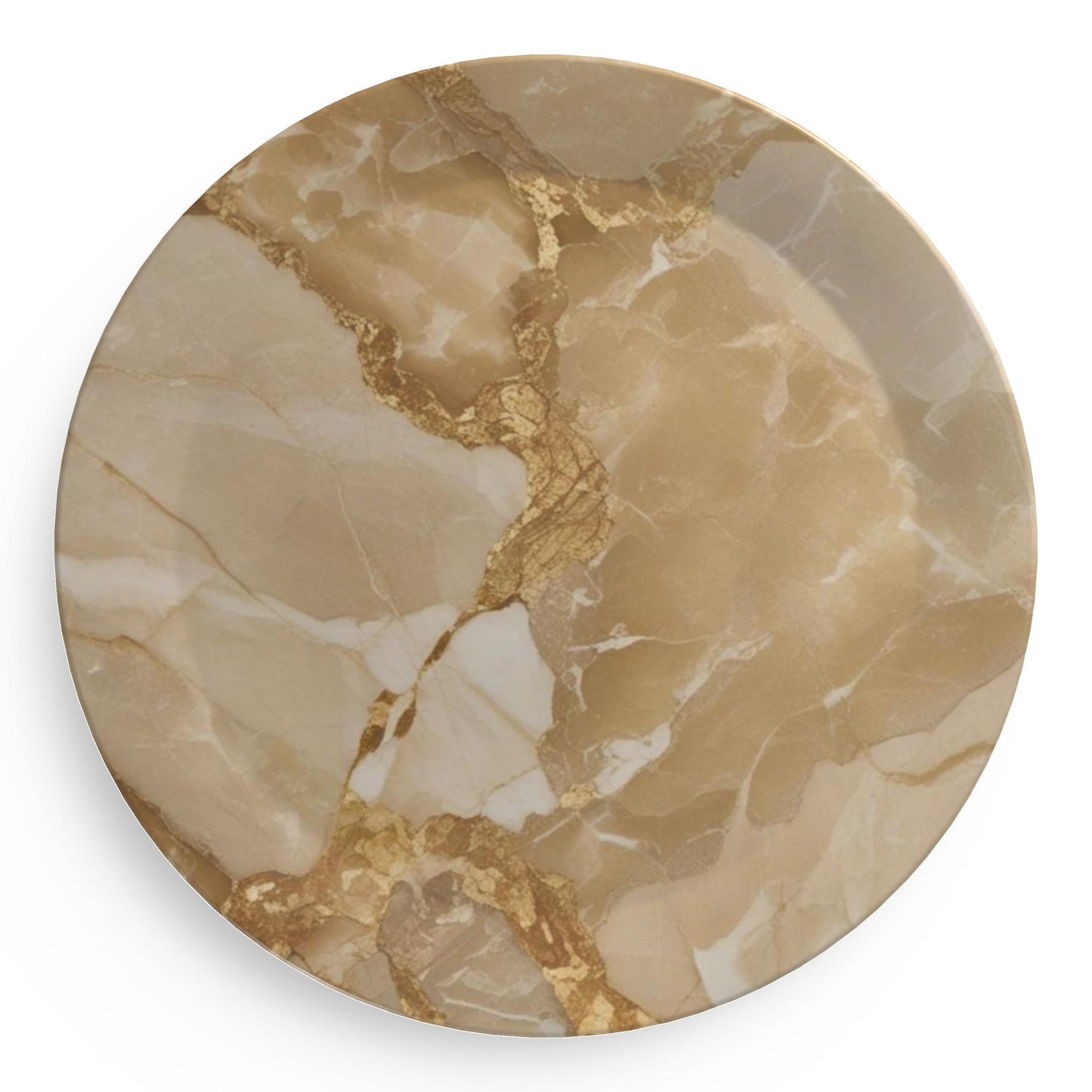Golden Mirage Faux Marble Party Plates