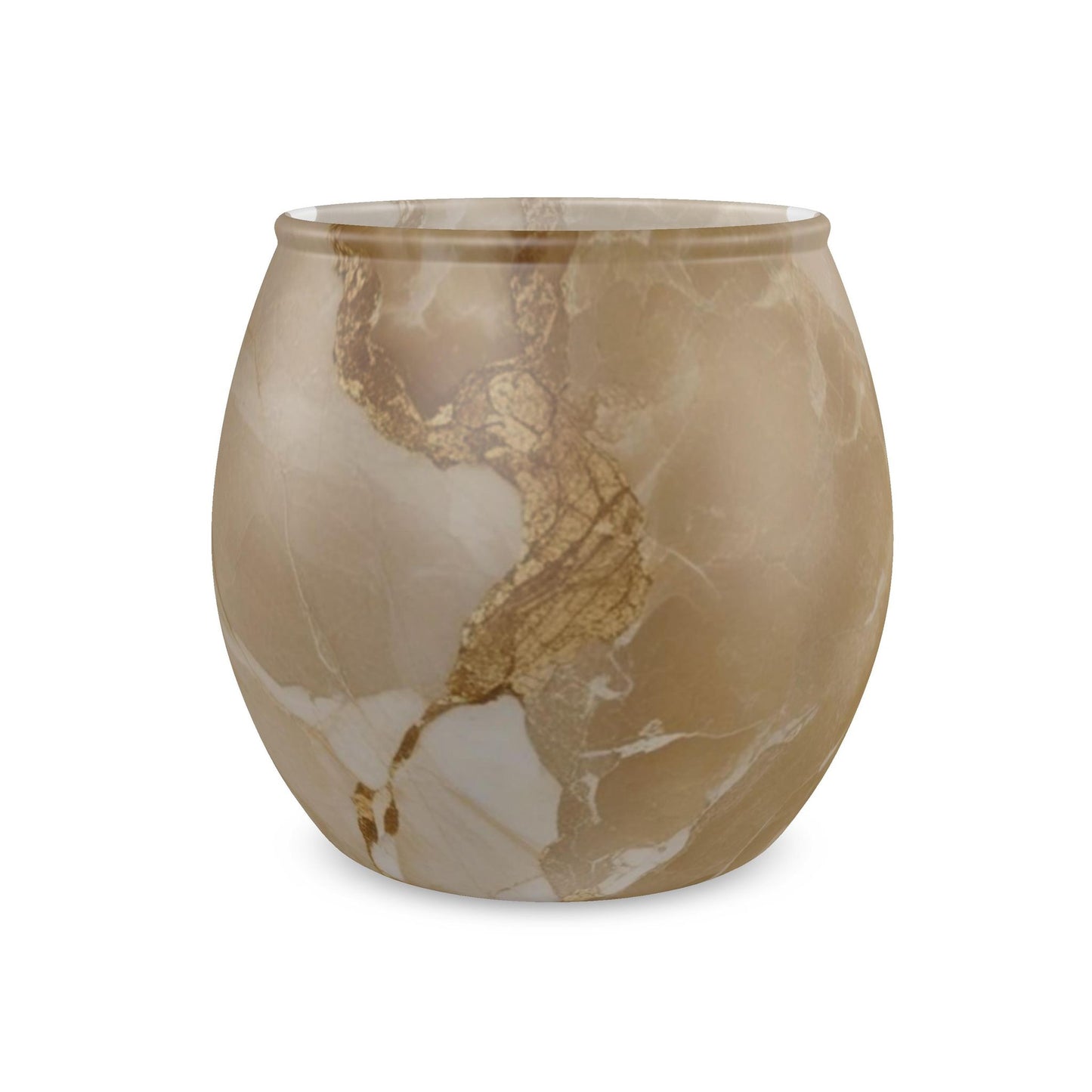 Golden Mirage Glass Tealight Candle Holder