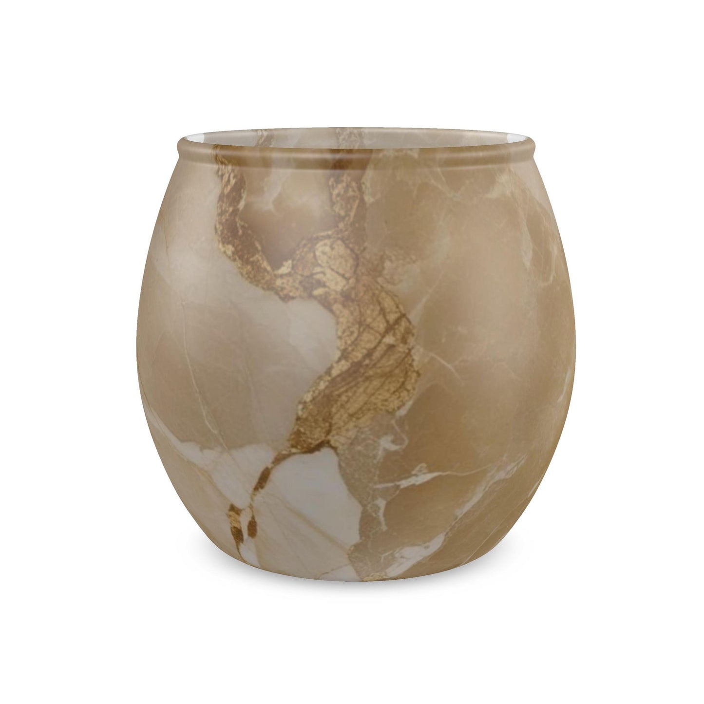 Golden Mirage Glass Tealight Candle Holder