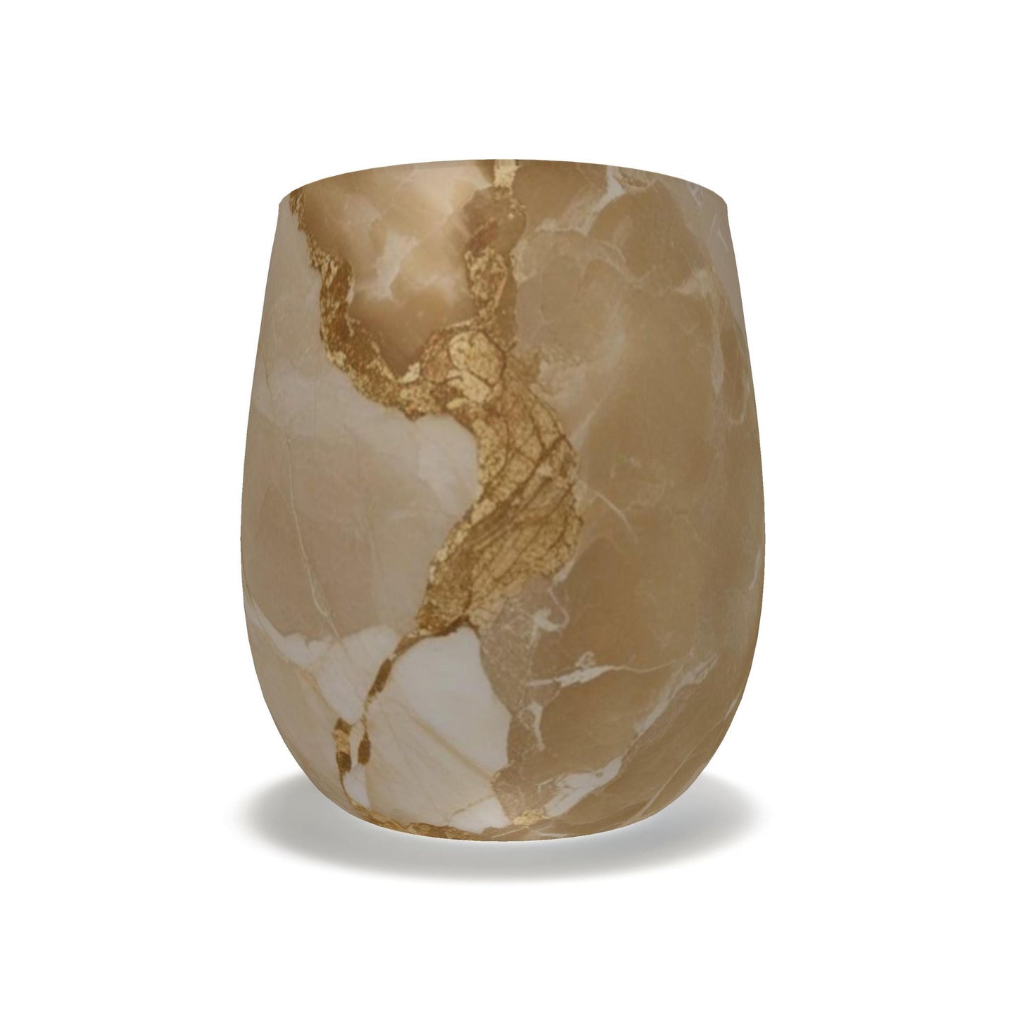 Golden Mirage Faux Marble Water Glass
