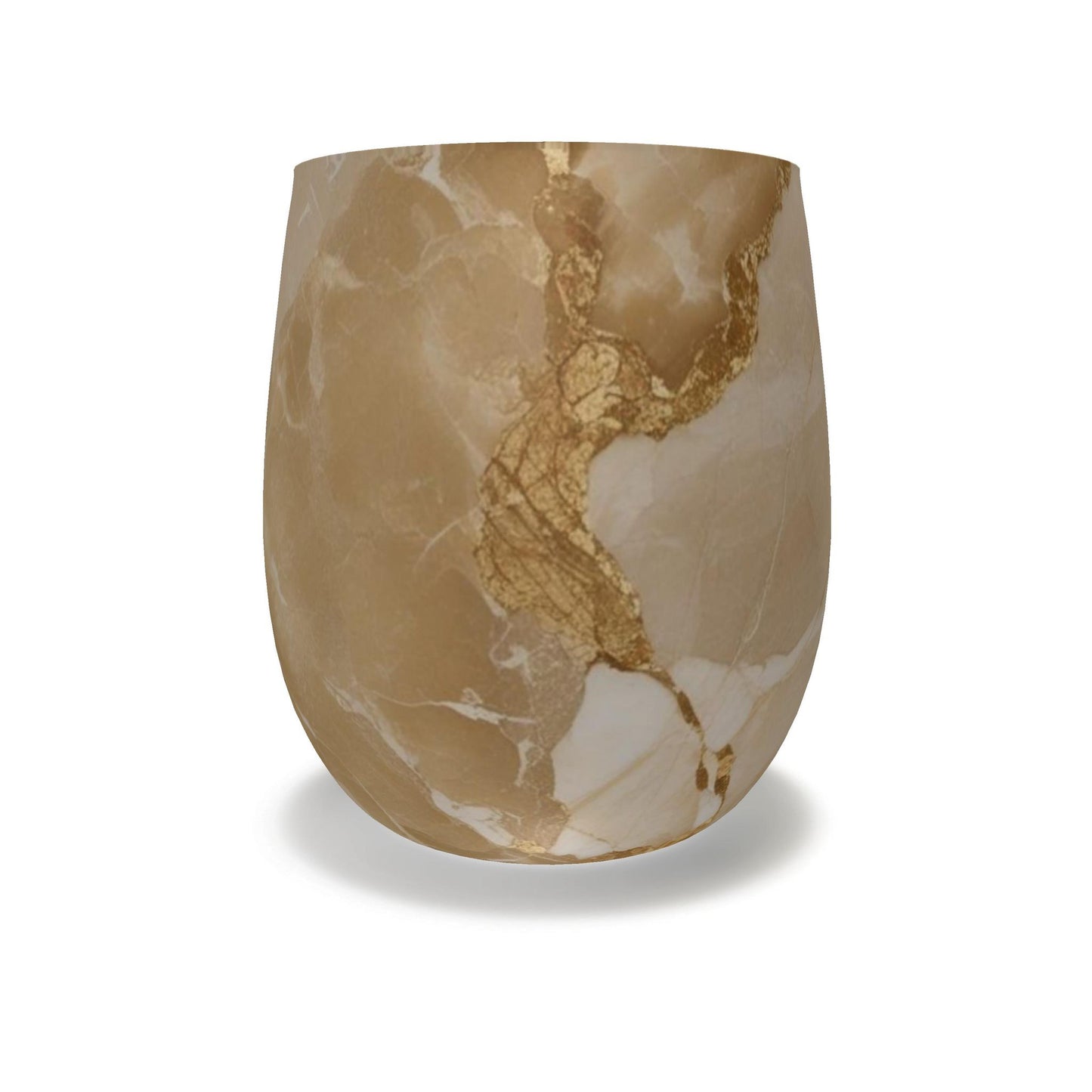 Golden Mirage Faux Marble Water Glass