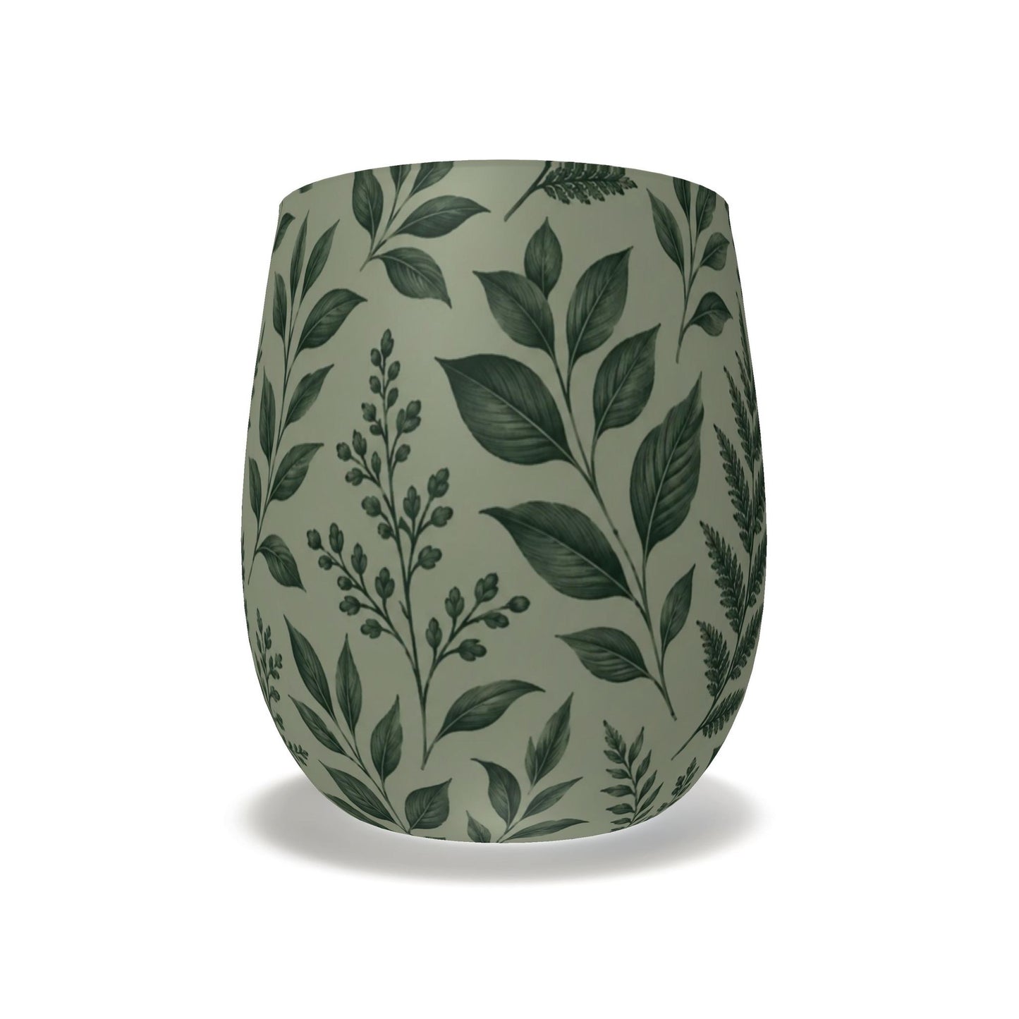 Botanical Green Leaf Water Glass