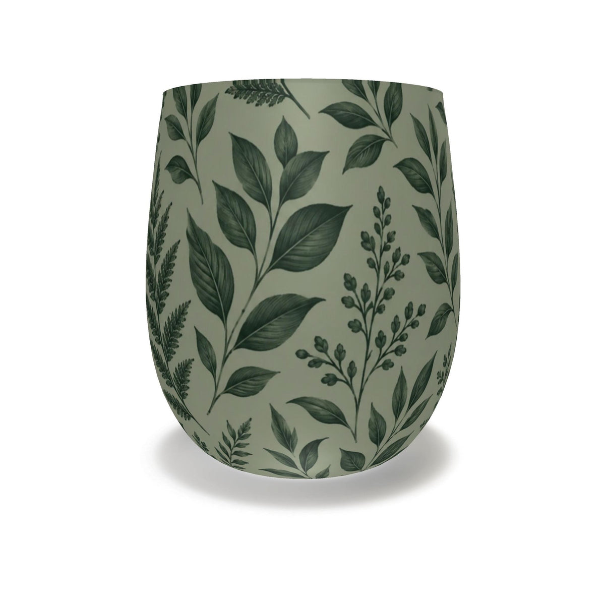 Botanical Green Leaf Water Glass