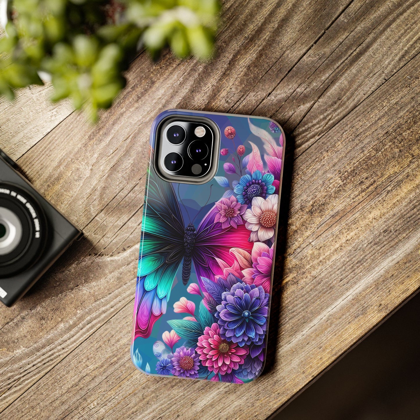 Butterfly Bloom Tough Phone Case — Floral Protective Phone Cover