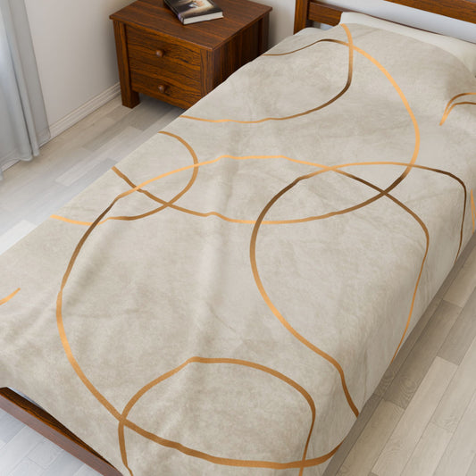 Golden Eclipse Velveteen Plush Blanket