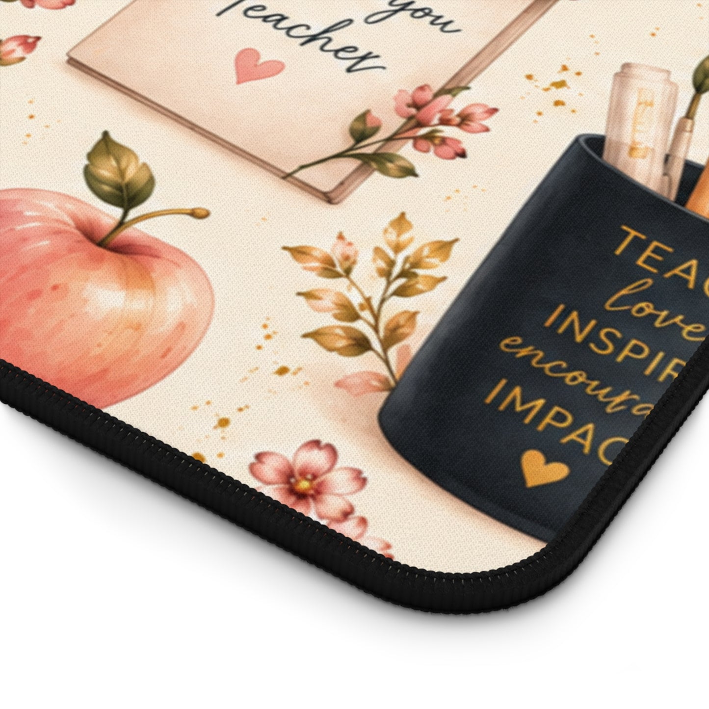 Teacher Appreciation Floral Desk Mat — 'Thank You Teacher' Laptop Mousepad