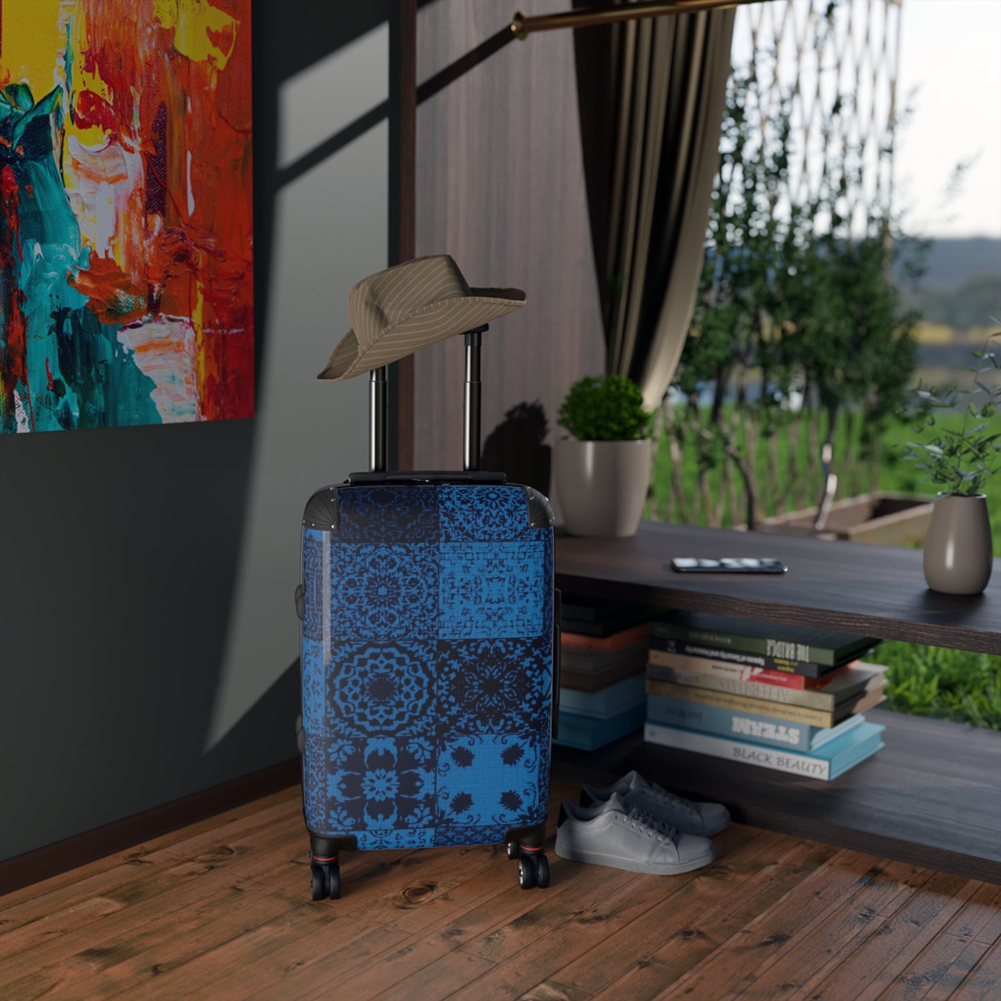 Boheme Bleu Carry-On Suitcase — Mosaic Travel Luggage