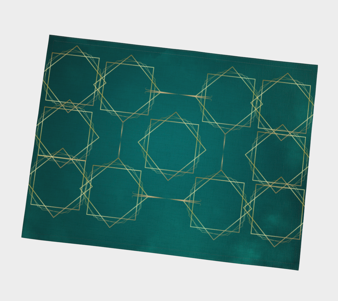 Gilded Elegance Placemats (Dark Teal)