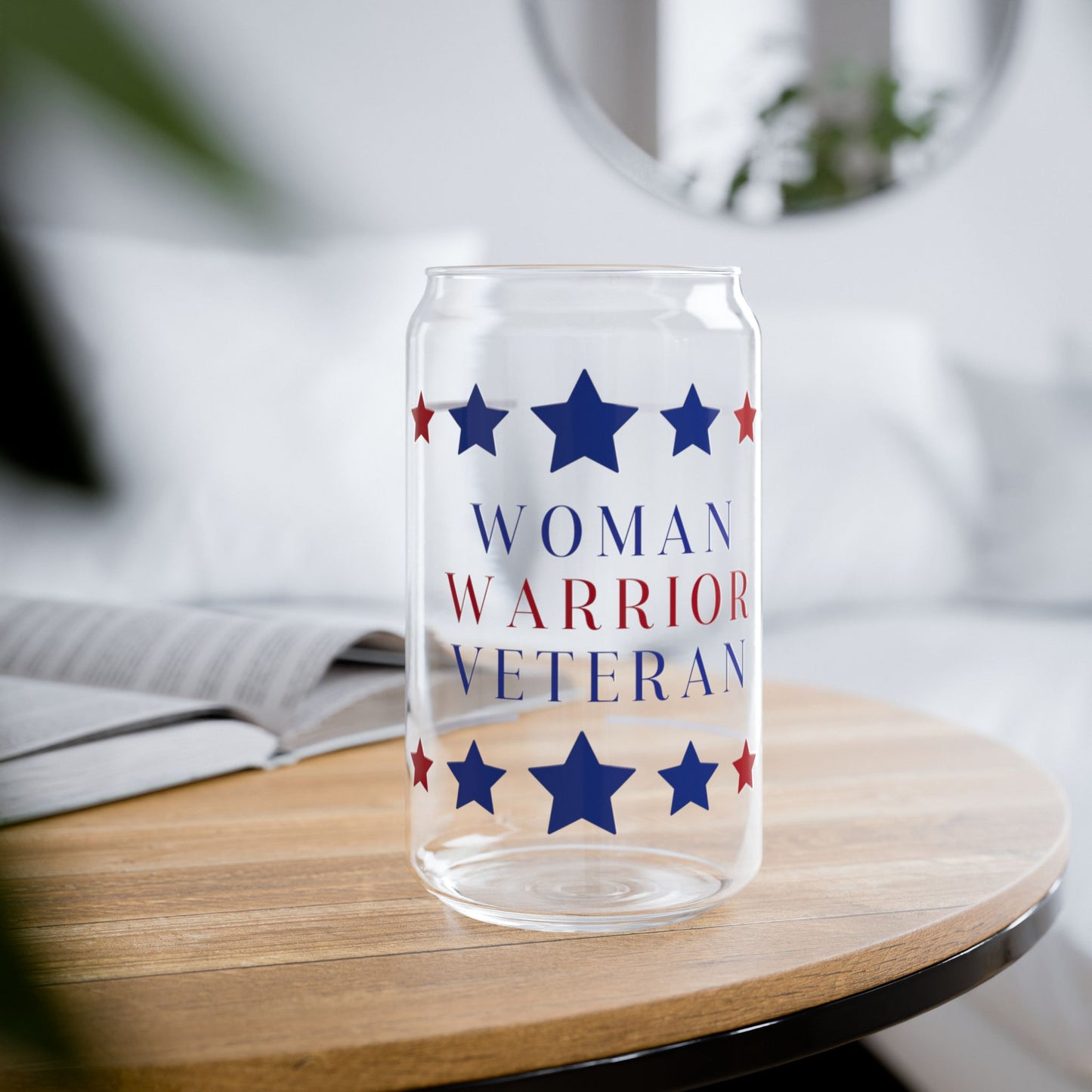 Woman, Warrior, Veteran Sipper Glass, 16oz