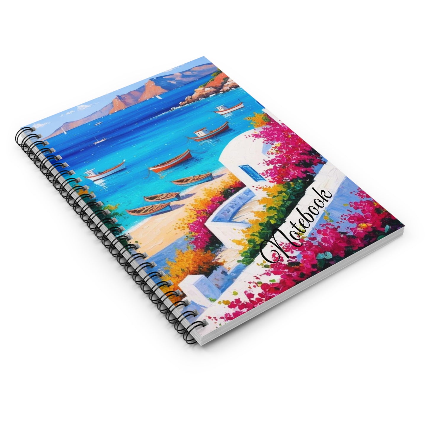 Grecian Seaside Spiral Notebook - Ruled Line