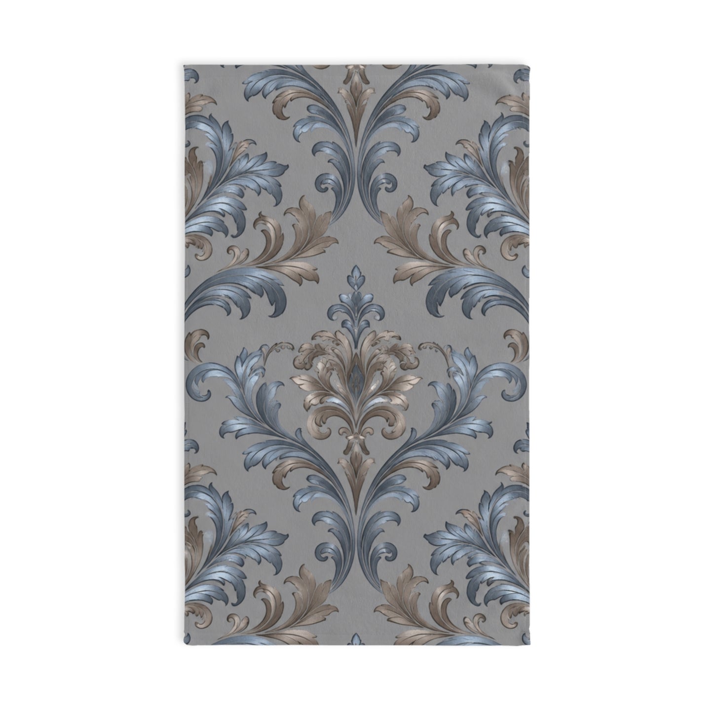 Elegant Blue Gray Damask  Hand Towel - Bathroom Accessory