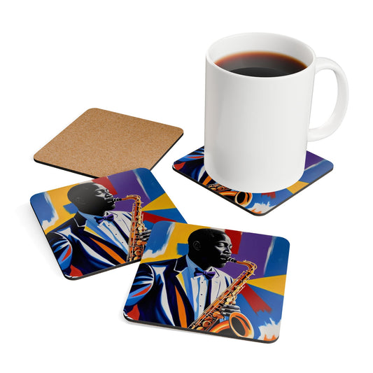 All That Sax Corkwood Coaster Set